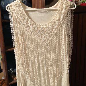 Sleeveless fringe top